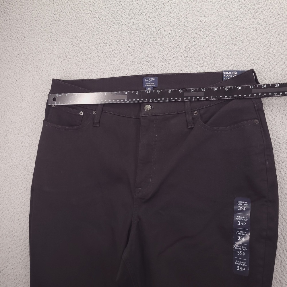 J CREW Factory Jeans Size 35P High Rise Flare Crop Black Stretch Denim NEW - Picture 10 of 16